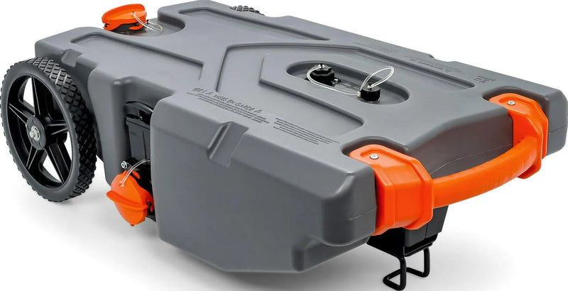 Heavy Duty 28 Gallon Portable RV Waste Holding Tank with Hose and Accessories Durable Leak Free and Odorless RV Tote Tank (39004) Q9