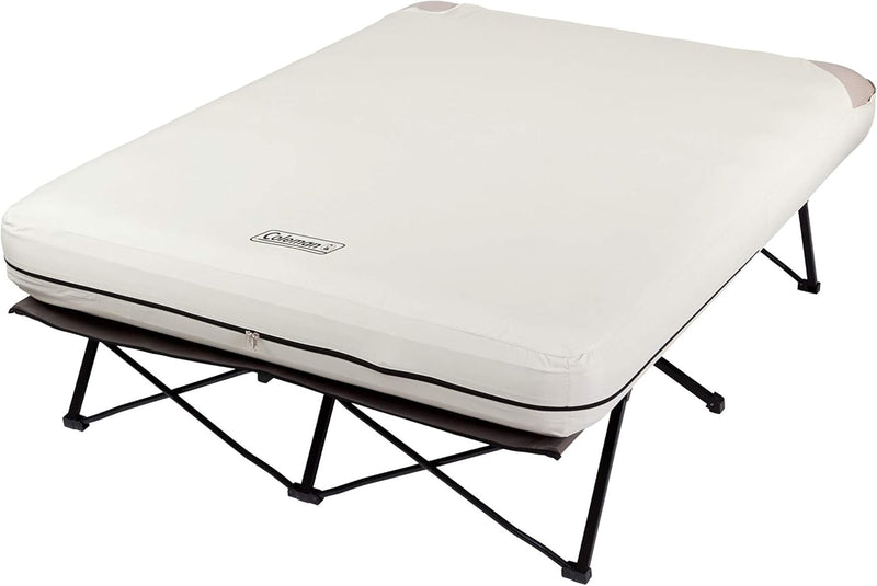 Camping bed, inflatable mattress and air pump set | Foldable camping bed and inflatable bed, equipped with side table and battery-powered air pump L6