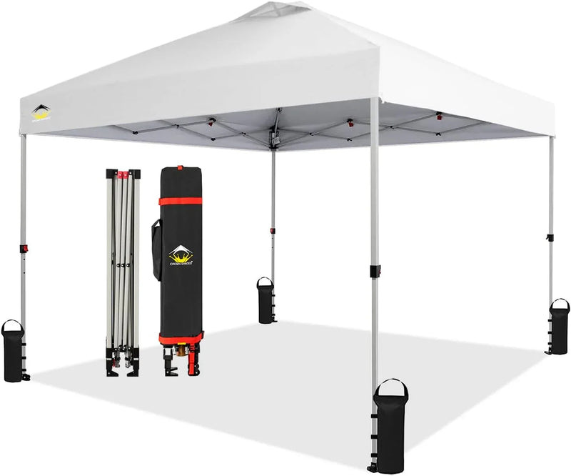 Crown Shades 10*10 Pop up Canopy Outside Canopy, Patented One Push Tent Canopy with Wheeled Carry Bag M8