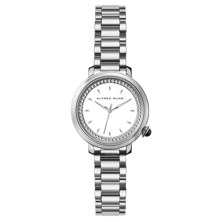 Alfred Sung White Dial Women's Watch Z7