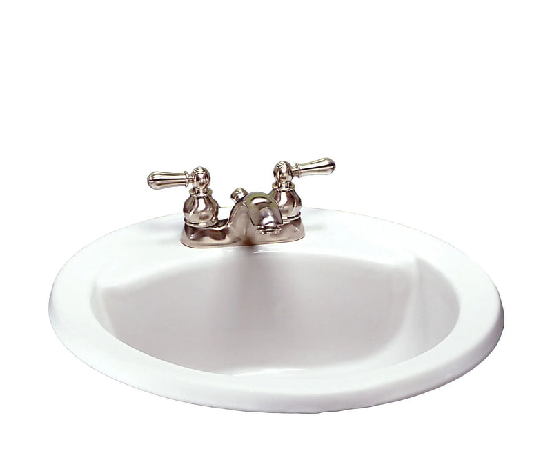 American Standard Cadet Round 4-in Center Drop-In Bathroom Sink/Basin with Overflow, White, 19-in M0