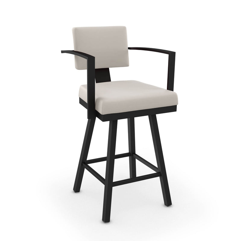 Amisco Akers Swivel Bar Stool with Padded Backrest, Multiple Colours, 30-in M0