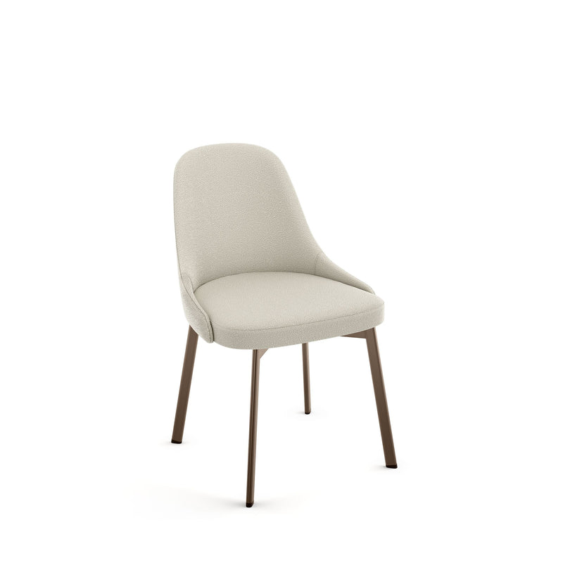 Amisco Harper Upholstered Dining Chair, Boucle Polyester Fabric & Bronze Metal Frame K3