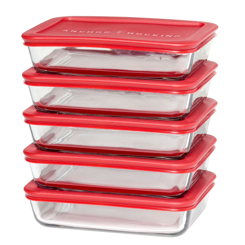 Anchor Hocking Glass Meal Prep Food Storage Container Set, 10-pc F4