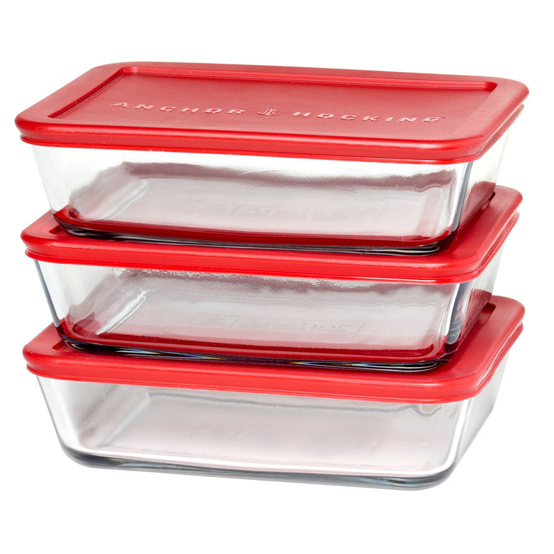 Anchor Hocking Glass Meal Prep Food Storage Container Set, 6-pc Q7