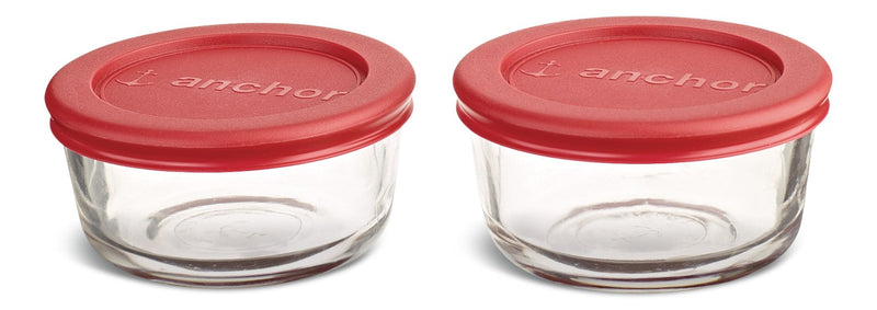Anchor Hocking Glass Storage Container Set with Lids, 2 Count A2