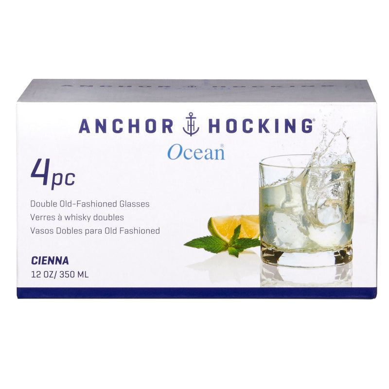 Anchor Hocking Ocean Cienna Rocks Glasses Set, 12-oz, 4-pk W9