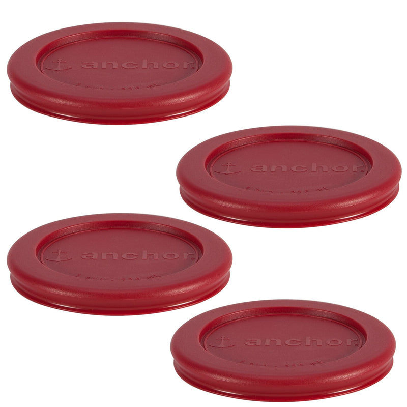 Anchor Hocking Plastic Lid Set, Red, 4-pc x 1-Cup V0