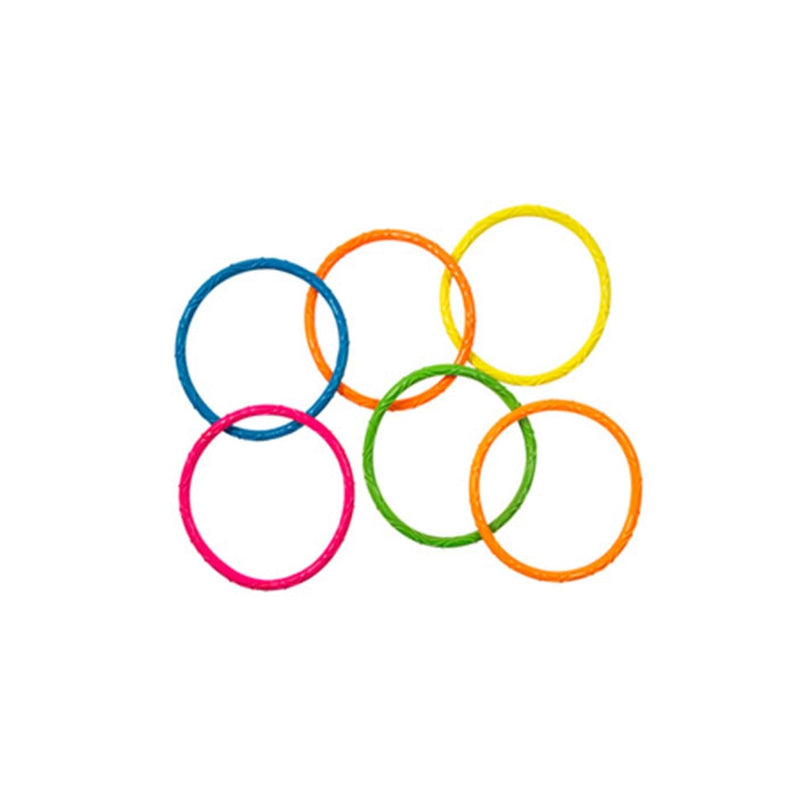 Aqua Leisure Multi-Coloured Neon Dive Rings, 6-pcs, Ages 5+ Z2