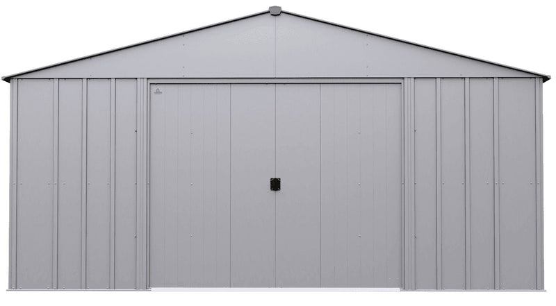 Arrow Classic 14x14-ft Flute Grey Corrosion-Resistant Steel Shed B0