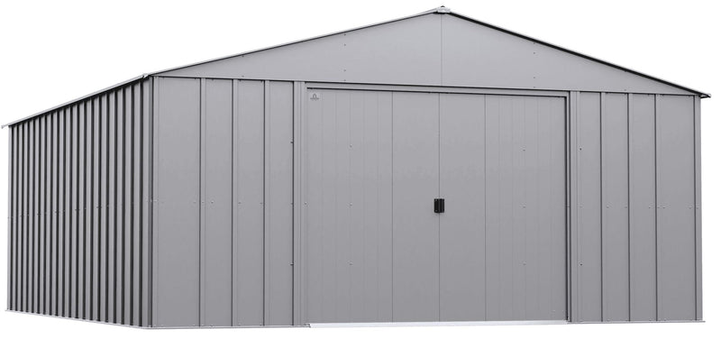 Arrow Classic 14x17-ft Flute Grey Corrosion-Resistant Metal Shed N4