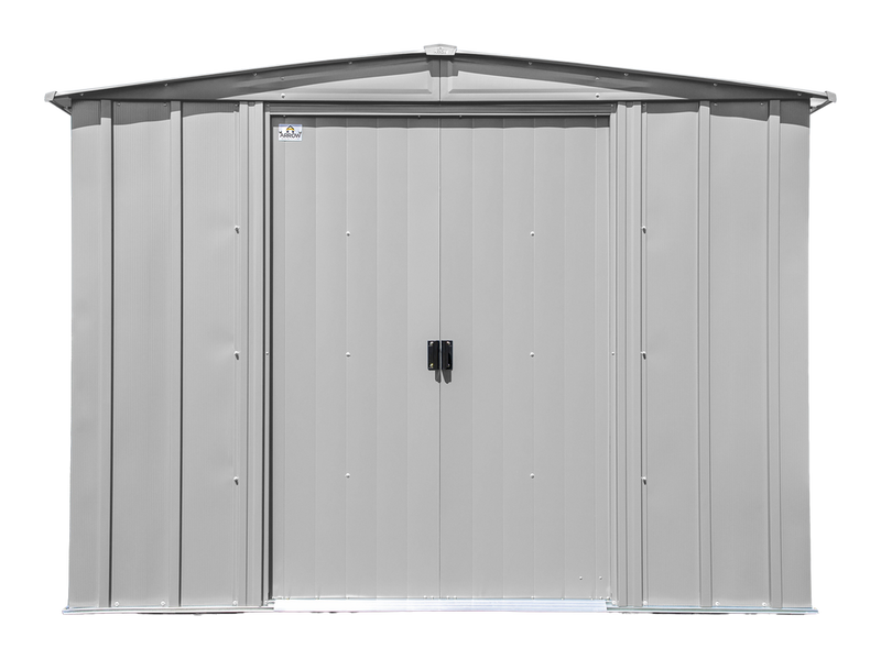Arrow Classic 8x6-ft Flute Grey Galvanized Steel Storage Shed with Pitched Roof Z7
