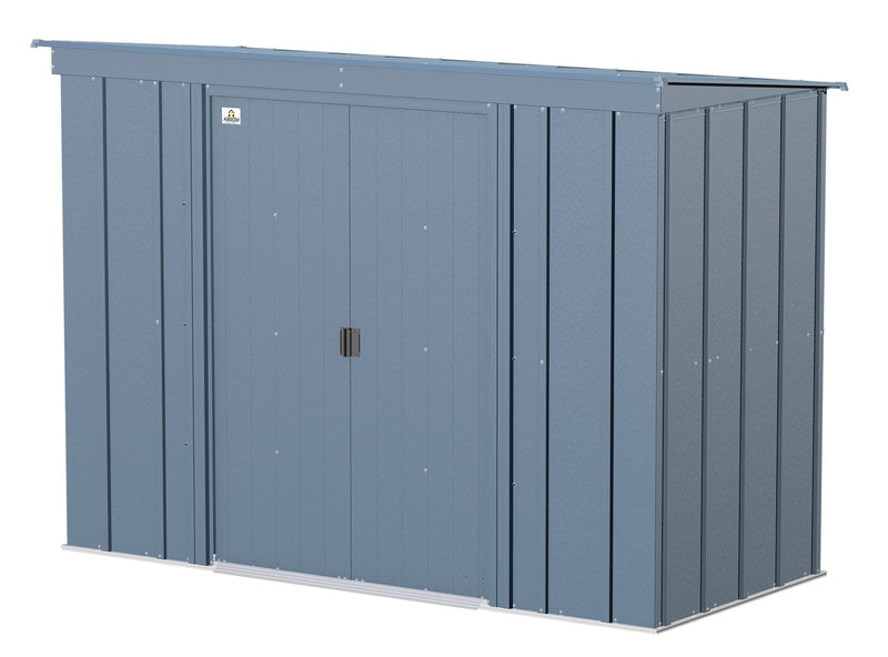 Arrow Classic Galvanized Steel Storage Shed, Blue Grey, 8-ft x 4-ft A0