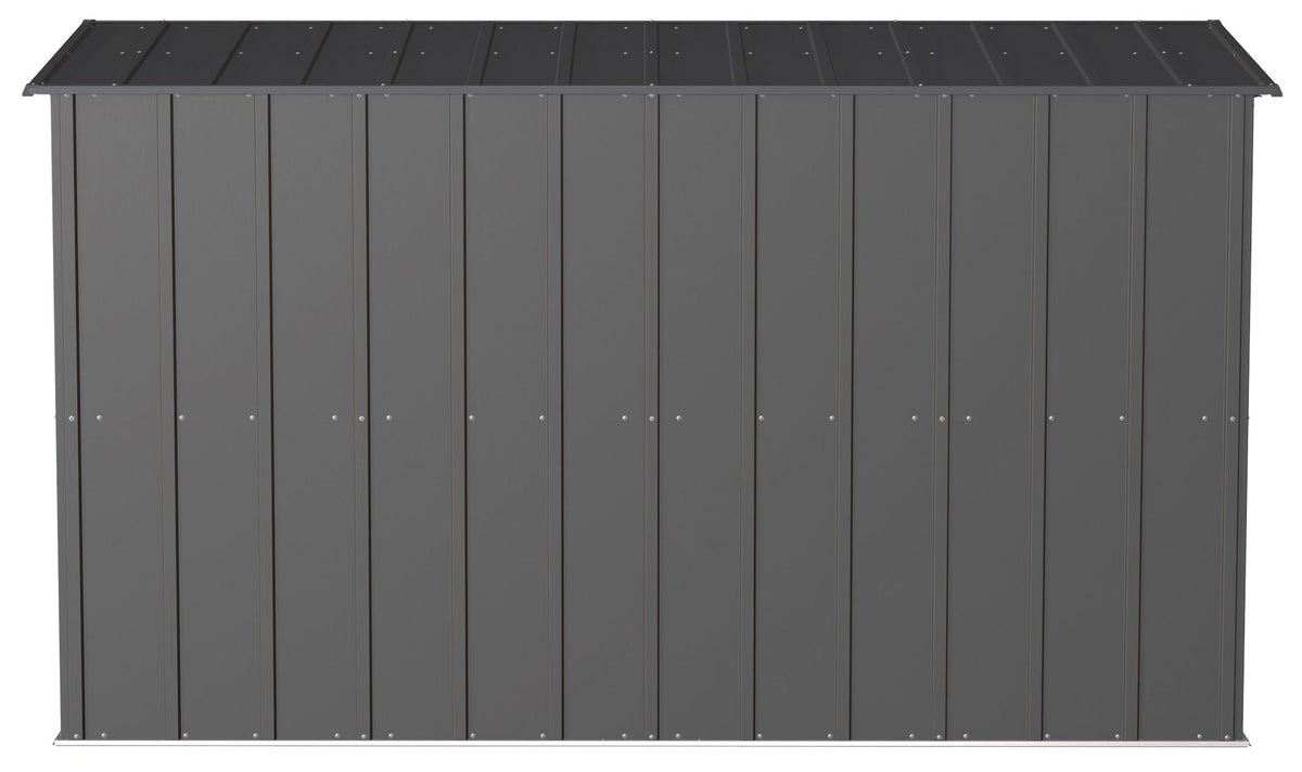 Arrow Classic Galvanized Steel Storage Shed, Charcoal, 10-ft x 4-ft