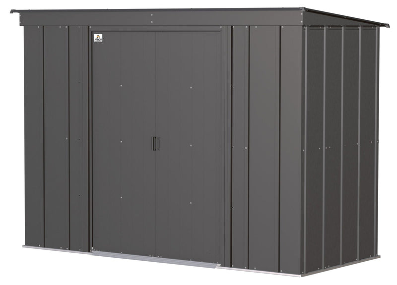 Arrow Classic Galvanized Steel Storage Shed, Charcoal, 8-ft x 4-ft R6