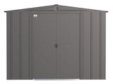 Arrow Classic Galvanized Steel Storage Shed, Charcoal, 8-ft x 8-ft