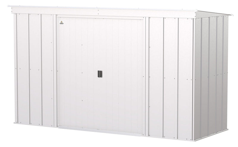 Arrow Classic Galvanized Steel Storage Shed, Flute Grey, 10-ft x 4-ft Y6