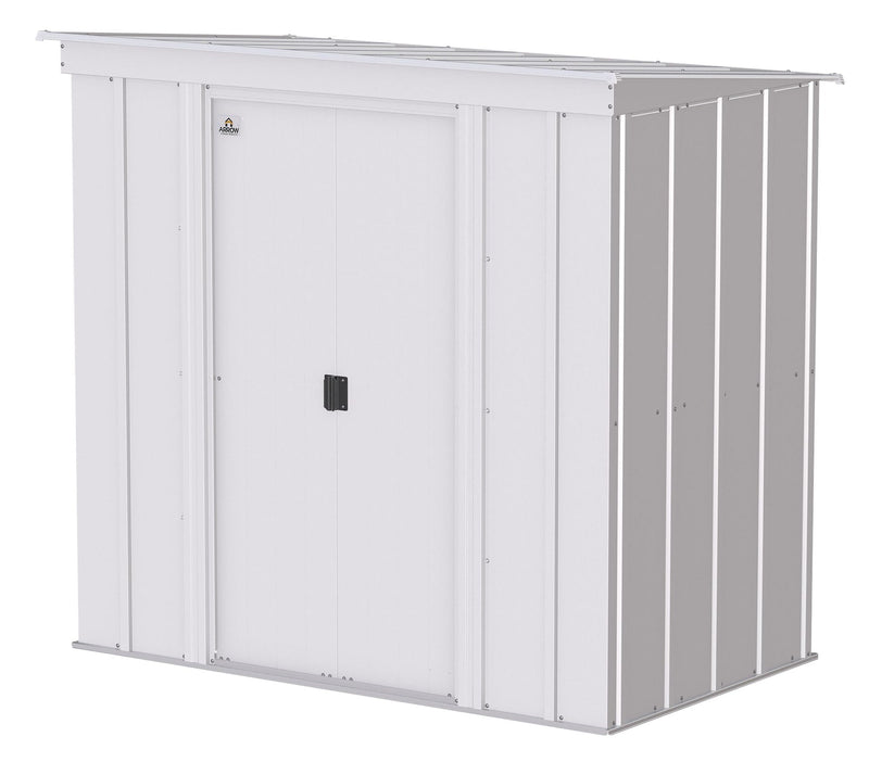 Arrow Classic Galvanized Steel Storage Shed, Flute Grey, 6-ft x 4-ft P6