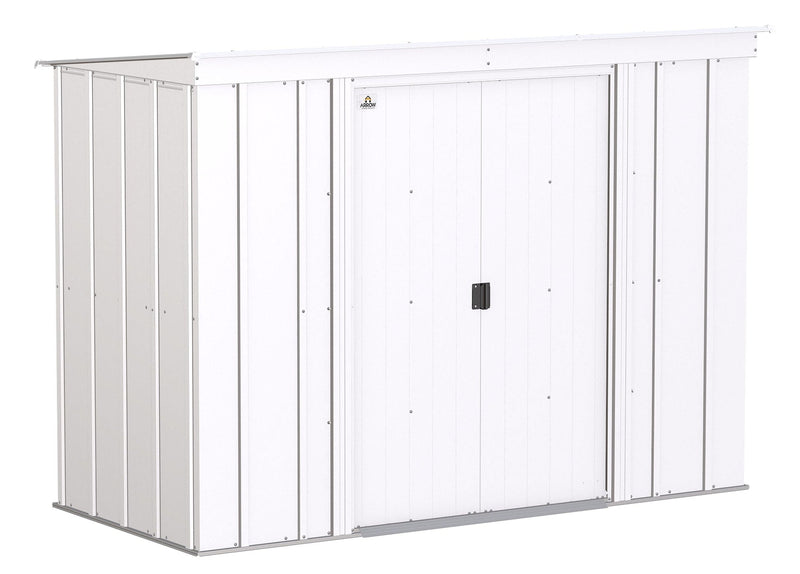 Arrow Classic Galvanized Steel Storage Shed, Flute Grey, 8-ft x 4-ft C7