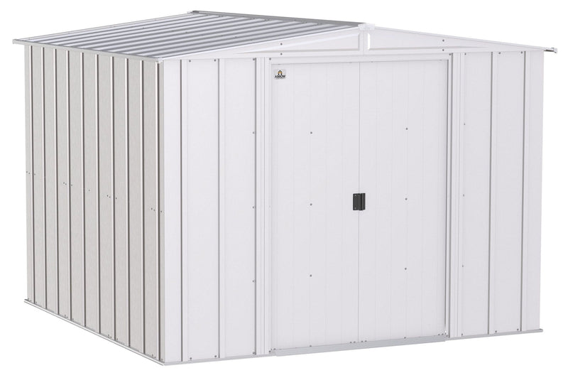Arrow Classic Galvanized Steel Storage Shed, Flute Grey, 8-ft x 8-ft V1