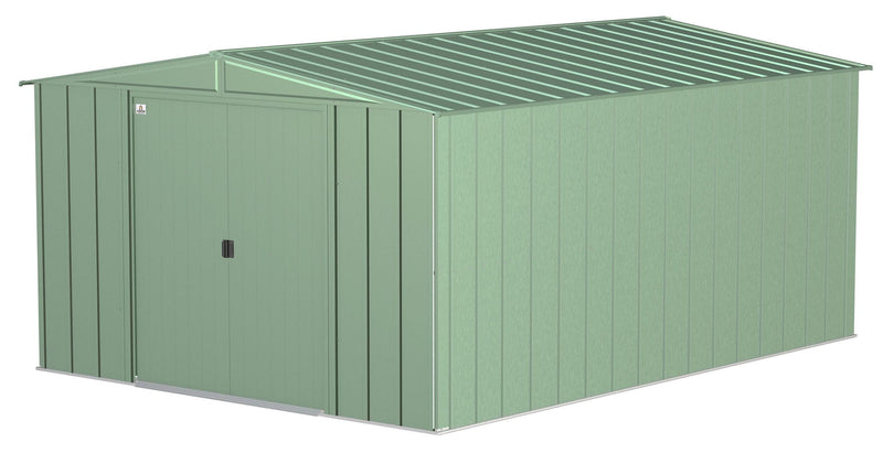 Arrow Classic Galvanized Steel Storage Shed, Sage Green, 10-ft x 14-ft S4