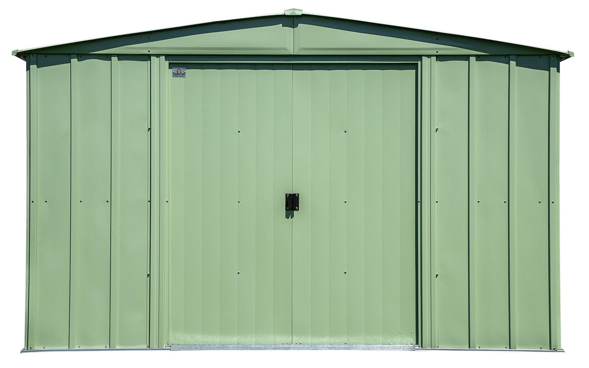 Arrow Classic Galvanized Steel Storage Shed, Sage Green, 10-ft x 14-ft