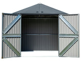 Arrow Elite Steel Storage Shed, Anthracite, 8-ft x 6-ft