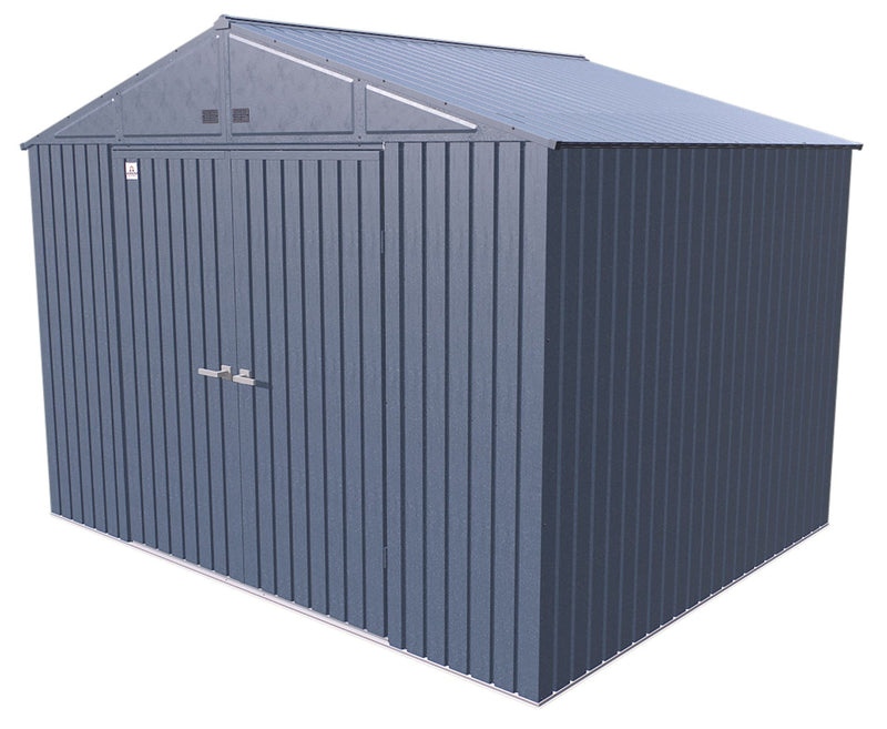 Arrow Elite Steel Storage Shed with Pent Roof, Blue Grey, 10-ft x 8-ft W9