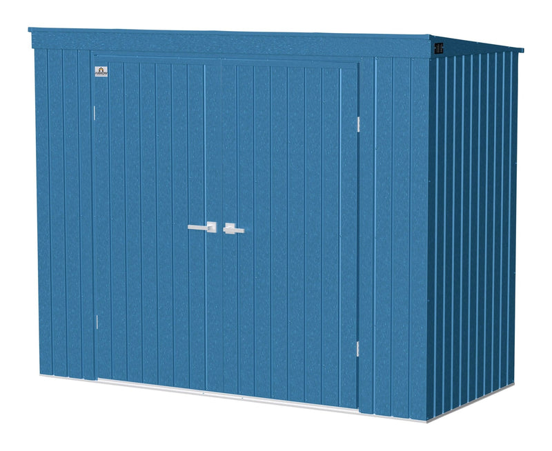 Arrow Elite Steel Storage Shed with Pent Roof, Blue Grey, 8-ft x 4-ft S4