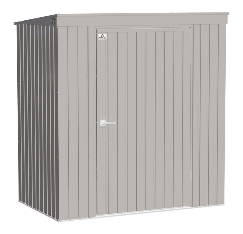 Arrow Elite Steel Storage Shed with Pent Roof, Cool Grey, 6-ft x 4-ft Q1
