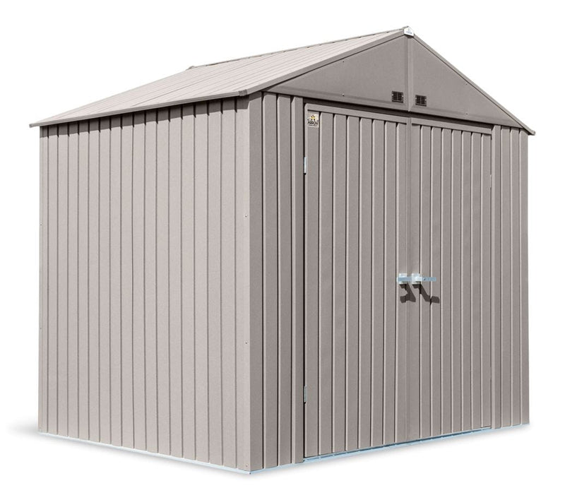 Arrow Elite Steel Storage Shed with Pent Roof, Cool Grey, 8-ft x 6-ft C9