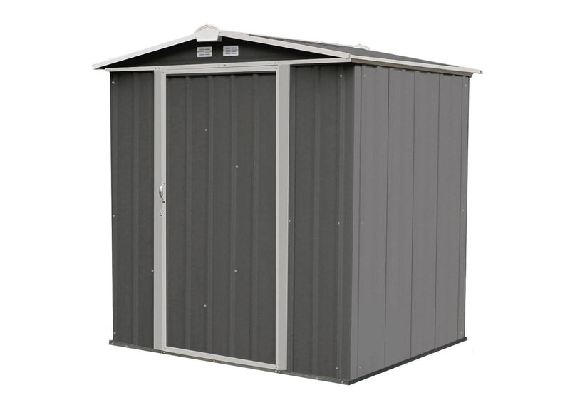 Arrow EZEE Galvanized Steel Storage Shed with Low Gable Roof, Charcoal/Cream, 6-ft x 5-ft Z4