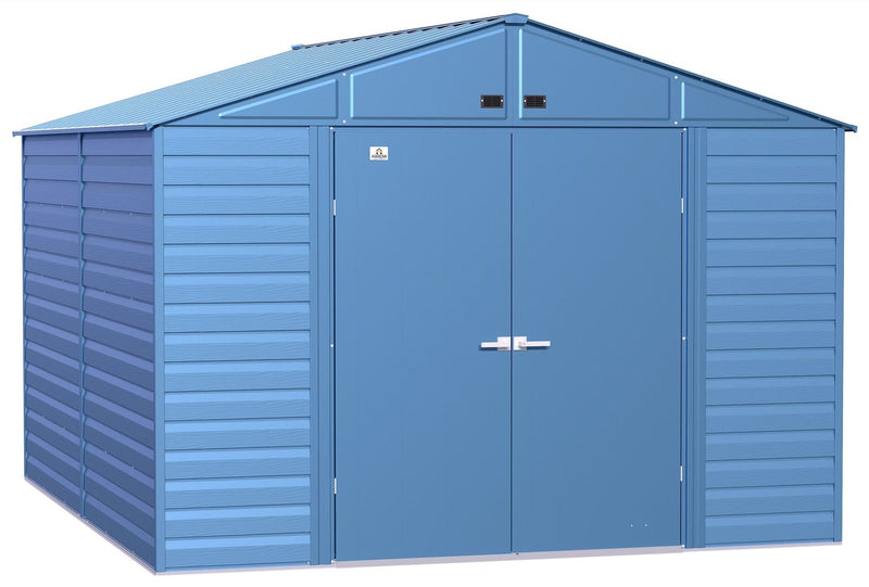 Arrow Select Galvanized Steel Storage Shed, Blue Grey, 10-ft x 12-ft K2