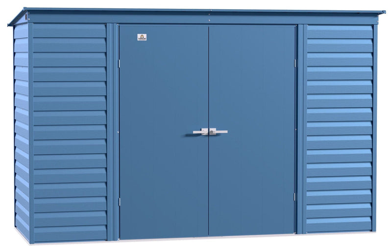 Arrow Select Galvanized Steel Storage Shed, Blue Grey, 10-ft x 4-ft F4