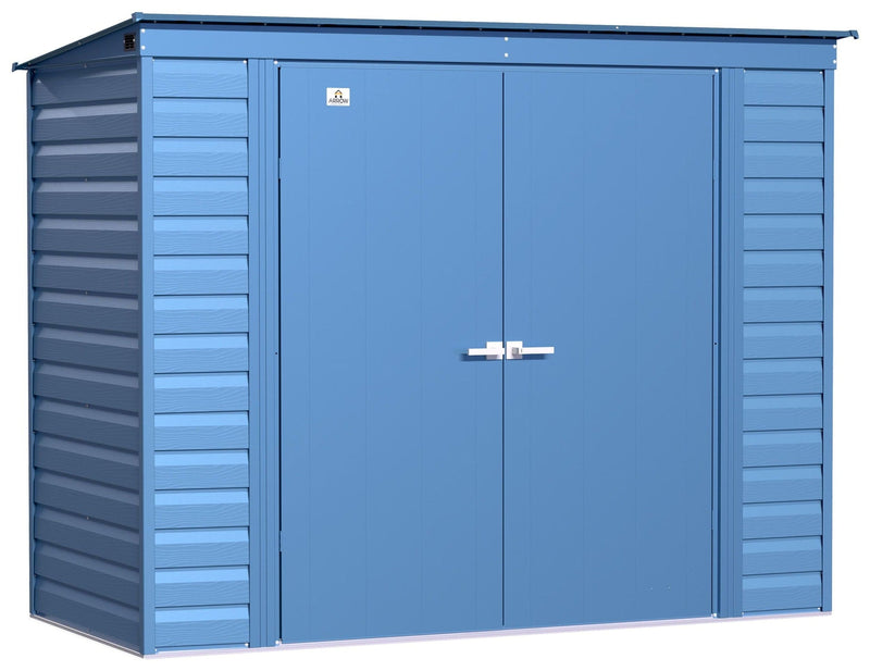 Arrow Select Galvanized Steel Storage Shed, Blue Grey, 8-ft x 4-ft Z7