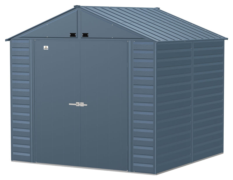 Arrow Select Galvanized Steel Storage Shed, Blue Grey, 8-ft x 8-ft D3