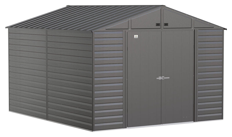 Arrow Select Galvanized Steel Storage Shed, Charcoal, 10-ft x 12-ft W9