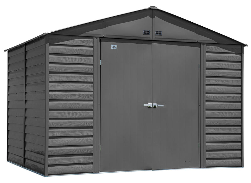 Arrow Select Galvanized Steel Storage Shed, Charcoal, 10-ft x 8-ft I0