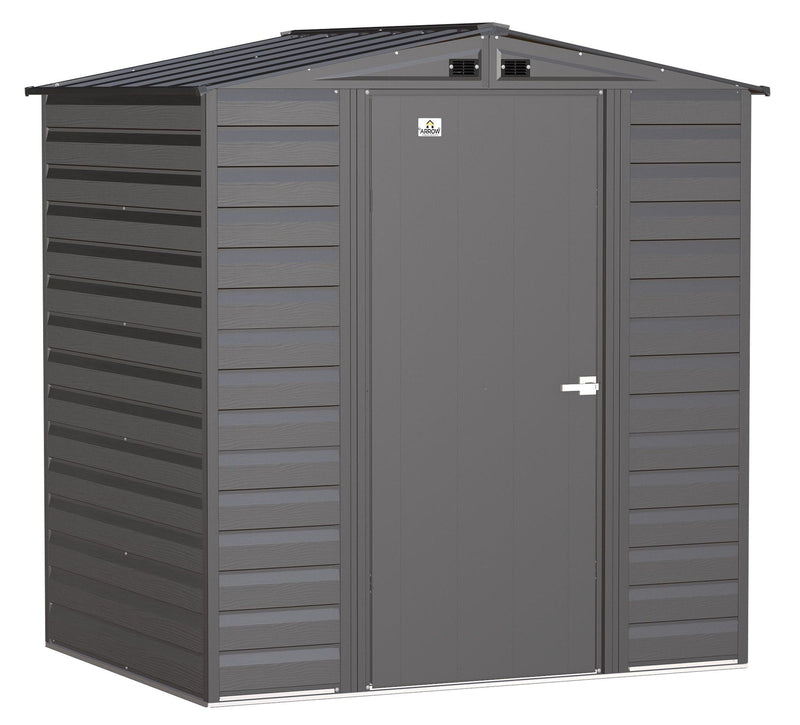 Arrow Select Galvanized Steel Storage Shed, Charcoal, 6-ft x 5-ft L3