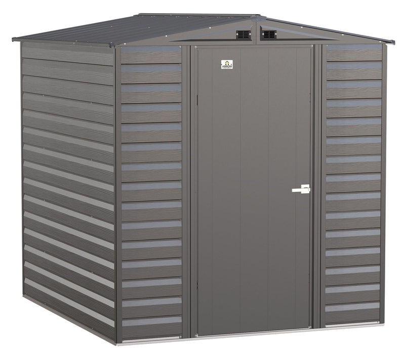 Arrow Select Galvanized Steel Storage Shed, Charcoal, 6-ft x 7-ft C9