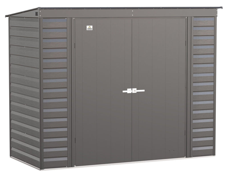 Arrow Select Galvanized Steel Storage Shed, Charcoal, 8-ft x 4-ft S1