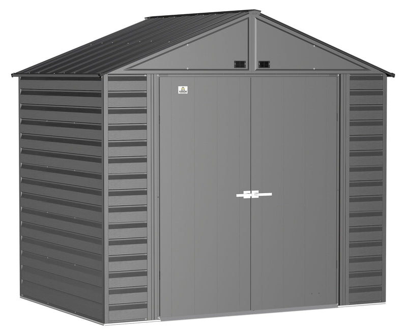 Arrow Select Galvanized Steel Storage Shed, Charcoal, 8-ft x 6-ft S2