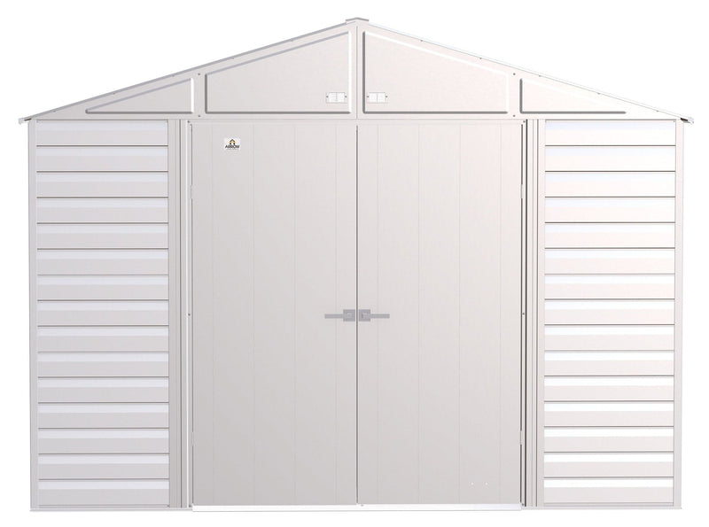 Arrow Select Galvanized Steel Storage Shed, Flute Grey, 10-ft x 12-ft V8
