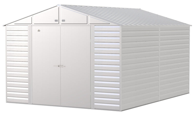 Arrow Select Galvanized Steel Storage Shed, Flute Grey, 10-ft x 14-ft C8