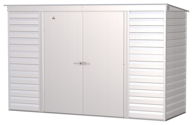 Arrow Select Galvanized Steel Storage Shed, Flute Grey, 10-ft x 4-ft Q8
