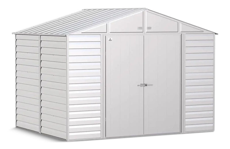 Arrow Select Galvanized Steel Storage Shed, Flute Grey, 10-ft x 8-ft D1