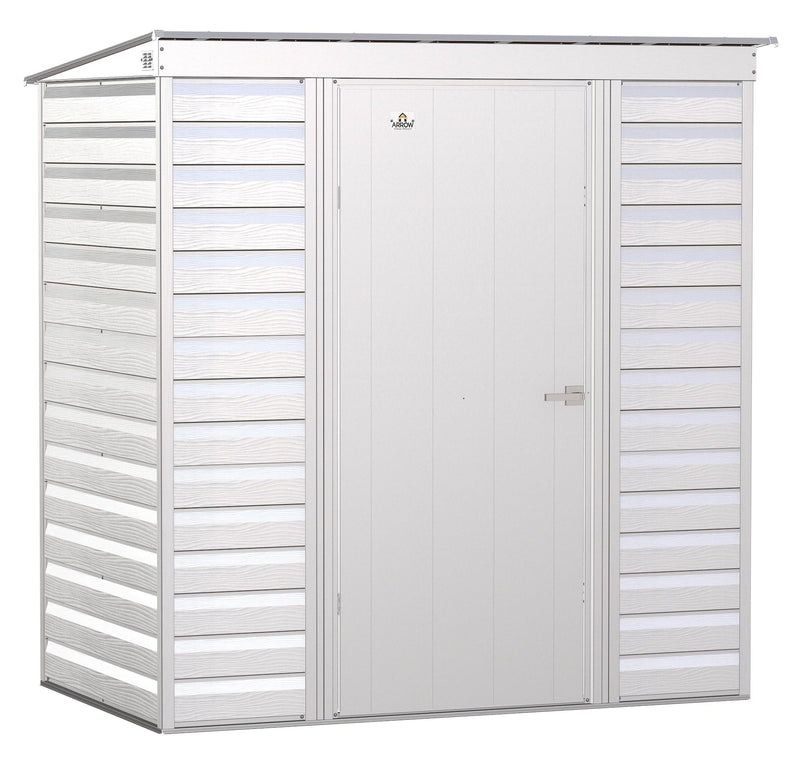 Arrow Select Galvanized Steel Storage Shed, Flute Grey, 6-ft x 4-ft V8