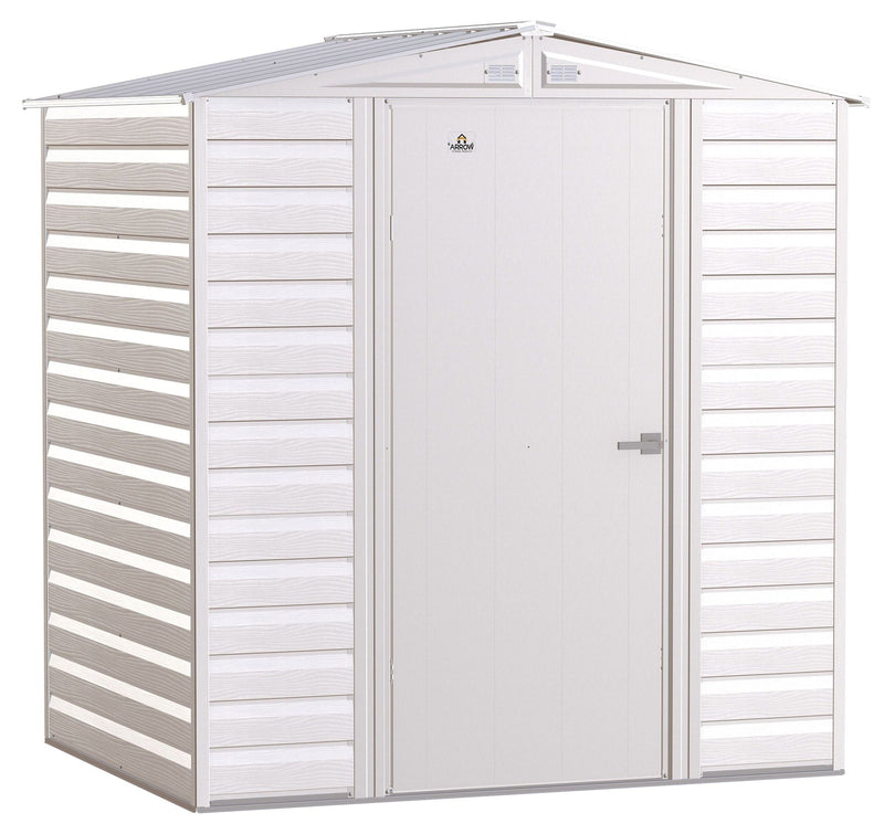 Arrow Select Galvanized Steel Storage Shed, Flute Grey, 6-ft x 5-ft J1