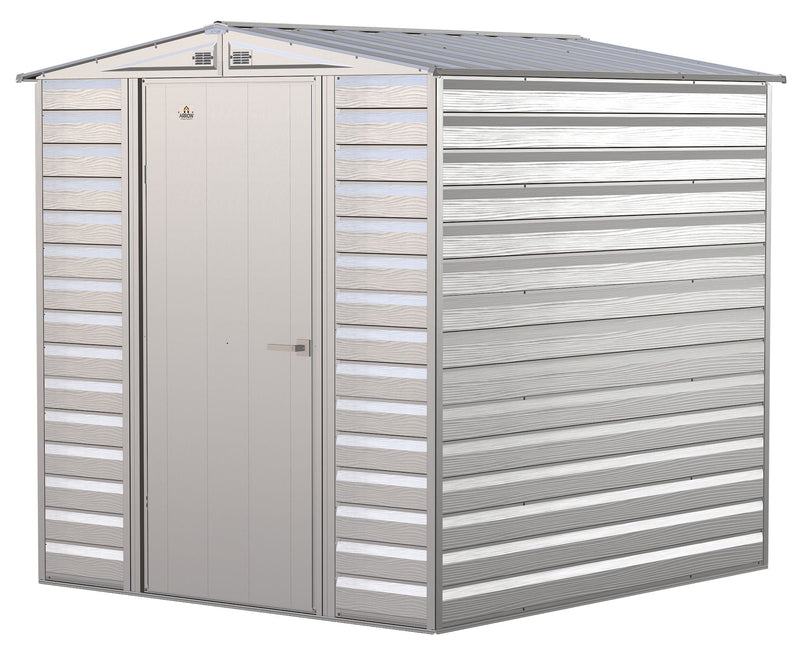 Arrow Select Galvanized Steel Storage Shed, Flute Grey, 6-ft x 7-ft A6