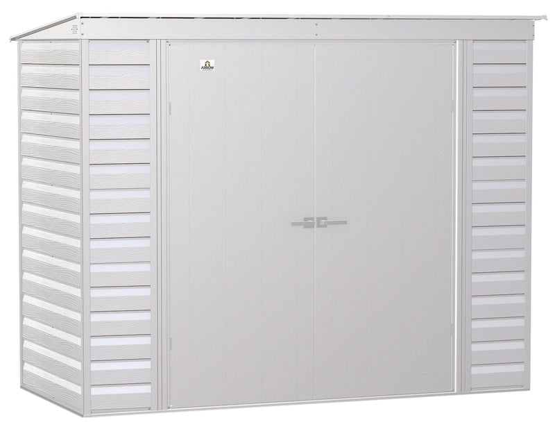 Arrow Select Galvanized Steel Storage Shed, Flute Grey, 8-ft x 4-ft N9